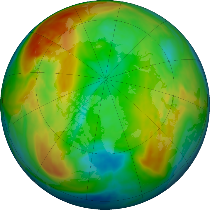 Arctic ozone map for 05 January 2018